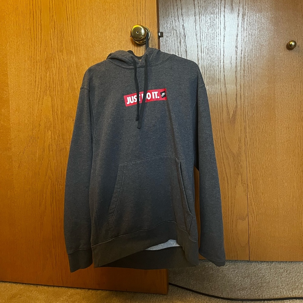 Red and grey Nike hoodie size small